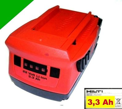 Original Hilti Akku B 22 /3,3 Ah Li 22 V 21,6 V (18 + ) 3300 mAh Neubestückt