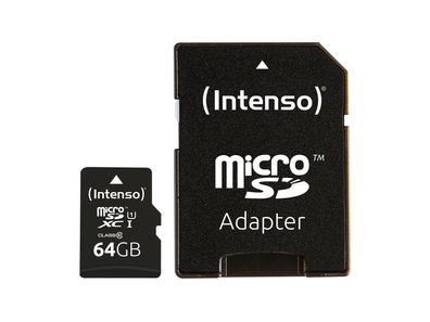 Intenso Speicherkarte "microSDHC" Geschw 64 GB Kapazität