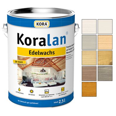 KORA Koralan Edelwachs 2.5 LTR Holzwachs polierbar Holzoberflächenveredelung innen