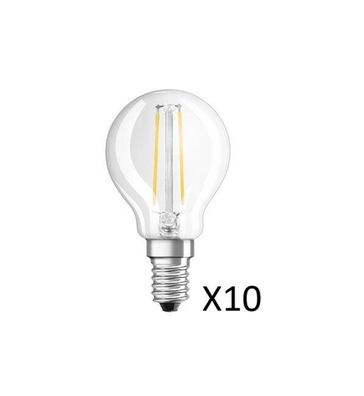 10 Stück Osram LED Tropfenlampen 2,5W(25W) 827 250lm Klar E14
