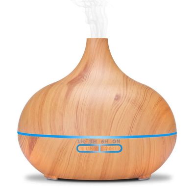 Luftbefeuchter, Aroma Diffuser in Holz Design mit LED, Diffusor, Timer Funktion 300ml