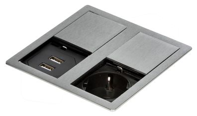 Küchensteckdose VersaHIT, 2x USB A, Einbausteckdose Küche IP54