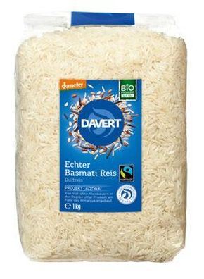 Davert 3x demeter Echter Basmati Reis weiß Fairtrade 1kg 1kg