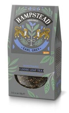 Hampstead Tea 3x Organic Demeter Earl Grey Leaf Tea Pouch 100g