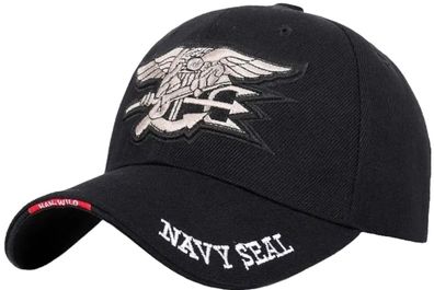 Navy Seal Schwarze Elite US Army Kappe mit Klettverschluss und US Navy Seals Logo