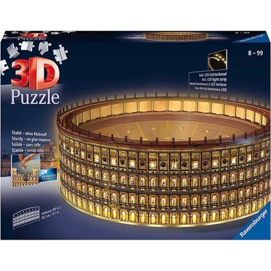 Ravensburger Leuchtendes 3D-Puzzle Night Edition Kolosseum, Rom 216 Teile