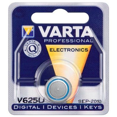 VARTA Batterie Knopfzelle, im Blister, f V625U / LR9 (1,5 V, 200 mAh), Alkali ...