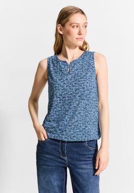 Cecil Burn-Out Print Top in Easy Blue