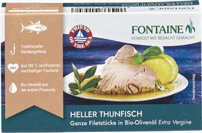 Fontaine 3x Heller Thunfisch in Bio-Olivenöl 120g