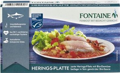 Fontaine 3x Herings-Platte in Bio-Creme mit Bio-Gemüseeinlage 200g