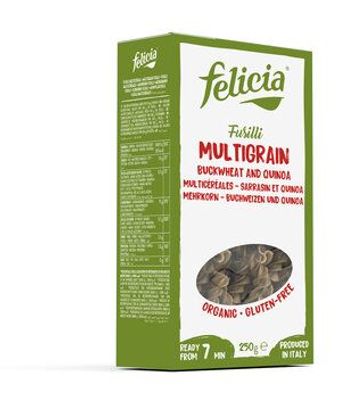 Felicia 3x Felicia Bio Mais, Reis, Buchweizen und Quinoa Fusilli glutenfrei 250g