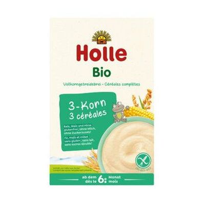 Holle 6x Bio-Vollkorngetreidebrei 3-Korn 250g