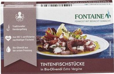 Fontaine 6x Tintenfischstücke in Bio-Olivenöl 120g