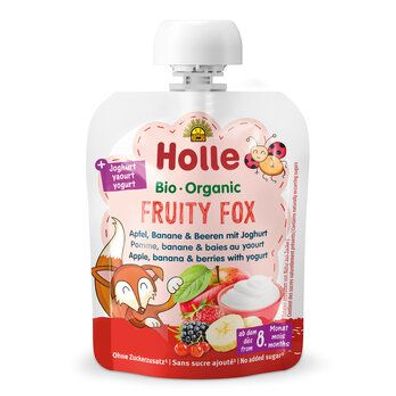 Holle 6x Fruity Fox - Apfel, Banane & Beeren mit Joghurt 85g