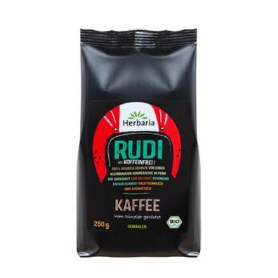 Herbaria 6x Rudi Kaffee entkoffeiniert gemahlen bio 250g