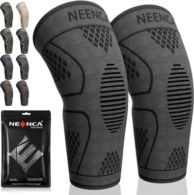 NEENCA 2 Pack Kniestütze, Komprimierte Kniebandage für Männer Frauen, Knieschütz