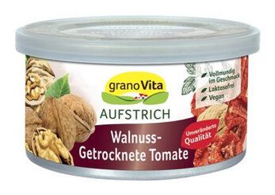 granoVita 6x Veganer Brotaufstrich mit Walnüssen und getrockneten Tomaten 125g