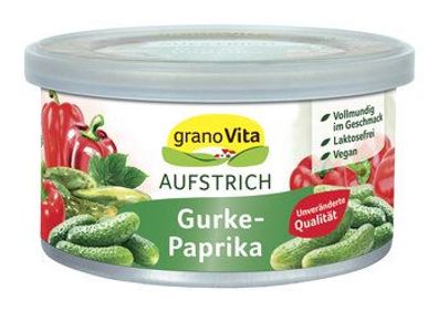 granoVita 3x Veganer Brotaufstrich mit Gurke und Paprika 125g