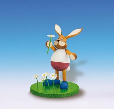 Osterfigur Osterhase mit Blume Höhe 13,5 cm NEU Osterdeko Osterhasenfigur Ostern