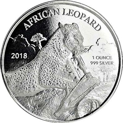 Ghana 2018 - Leopard - 1 Oz Silber*