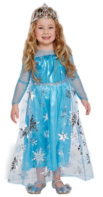 Mädchen Kostüm Schneekönigin Eiskönigin Eis Queen Gr.98/104 Kleinkind 2-3 Jahre