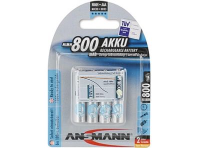 Ansmann Akkubatterie "maxE" SB-verpackt, 1 Satz = 4 Stück, Micro (AAA / HR03), ...