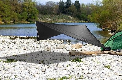 NEU Outdoor Sonnensegel Tarp 3x3m Plane für Camping Survival Bushcrafting Strand