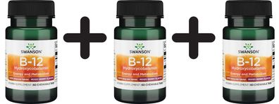 3 x Vitamin B-12, Sublingual - 60 sublingual tabs