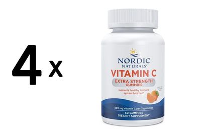 4 x Vitamin C Extra Strength Gummies, Tangerine - 60 gummies