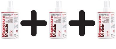 3 x Magnesium Muscle Body Spray - 100 ml.