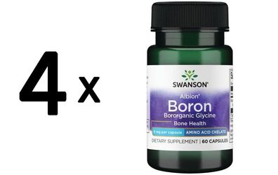 4 x Boron from Albion Boroganic Glycine, 6mg - 60 caps
