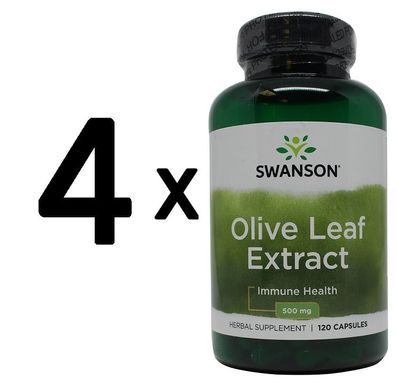 4 x Olive Leaf Extract, 500mg - 120 caps