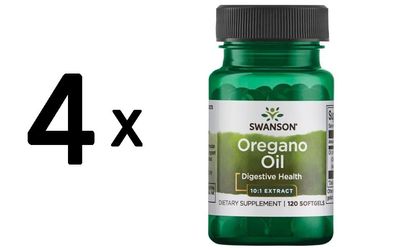 4 x Oregano Oil 10:1 Extract, 150mg - 120 softgels