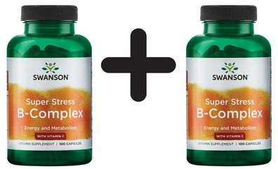 2 x Super Stress B-Complex with Vitamin C - 100 caps
