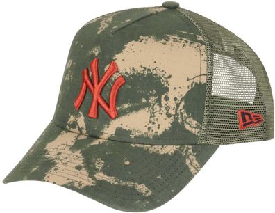 Offizielle New York Yankees MLB New Era Ripstop A-Frame Spray-Cam Trucker Cap Kappe