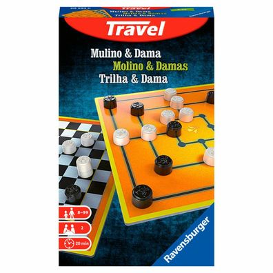 Mulino und Damas Reise-Brettspiel