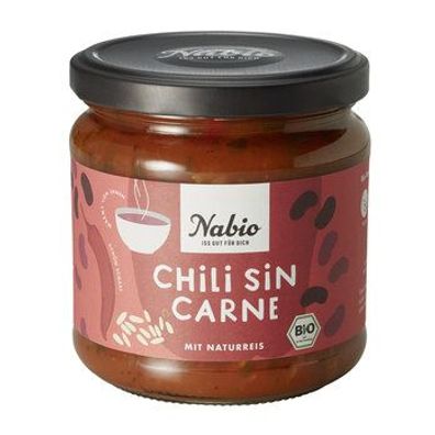Nabio 6x Nabio Eintopf im Glas Chili Sin Carne mit Naturreis 365g