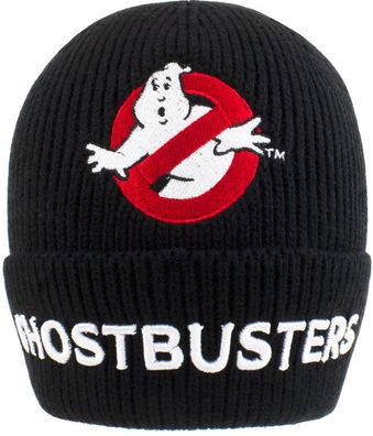 Offizielle Stay Puft Classic Schwarze Beanie Mütze mit Krempe - Ghostbusters Mützen