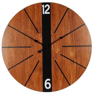 Dekorative Uhr Wanduhr braun schwarz MDF-Platte 60 cm Designuhr Dekouhr Bürouhr Deko