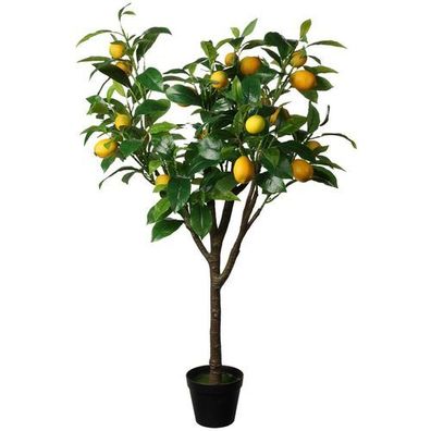Kunstbaum Zitronenbaum Zitrusbaum im Topf 115cm Zimmerpflanze Kunstblume Pflanze Deko