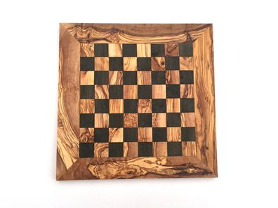 Schachspiel gerade Kante Größe wählbar ohne Schachfiguren Brett, aus olivenholz