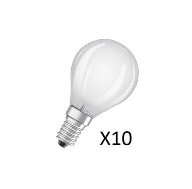 10 Stück Osram LED Tropfenlampen 4W(40W) 827 470lm Matt E14