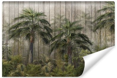 Muralo Vlies Selbstklebende Fototapete tropische BÄUME Blätter Pflanzen Natur Bretter