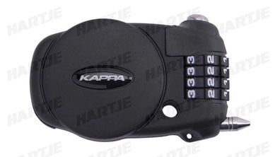 KAPPA Zahlenschloss Sicherheitskabel mit schwarz/ silber