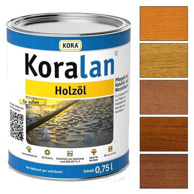 KORA Koralan Holzöl 0.75 LTR Hartholzöl Pflegeöl Möbelöl Holzschutzöl WPC-Öl