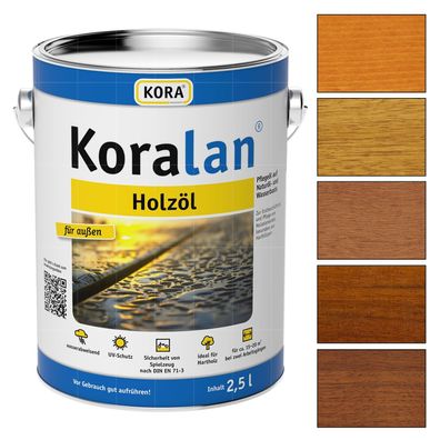 KORA Koralan Holzoel - 2.5 LTR Pflegeöl AUF Naturoel- UND Wasserbasis Farbwahl