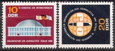 DDR Nr.1212/13 * * Journalisten Kongress 1966, postfrisch