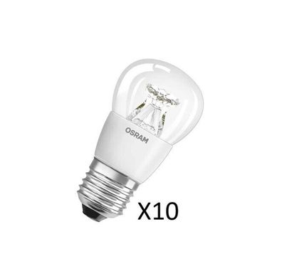 10 Stück Osram LED Tropfenlampen 6W(40W) 827 470lm Klar Dim E27