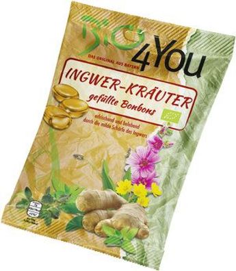Bio4You Bio-Bonbon-Ingwer-Kräuter, gefüllt 75g