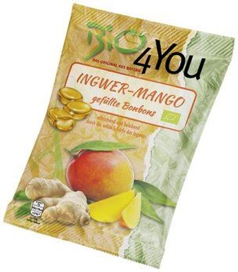 Bio4You Bio-Bonbon-Ingwer-Mango, gefüllt 75g